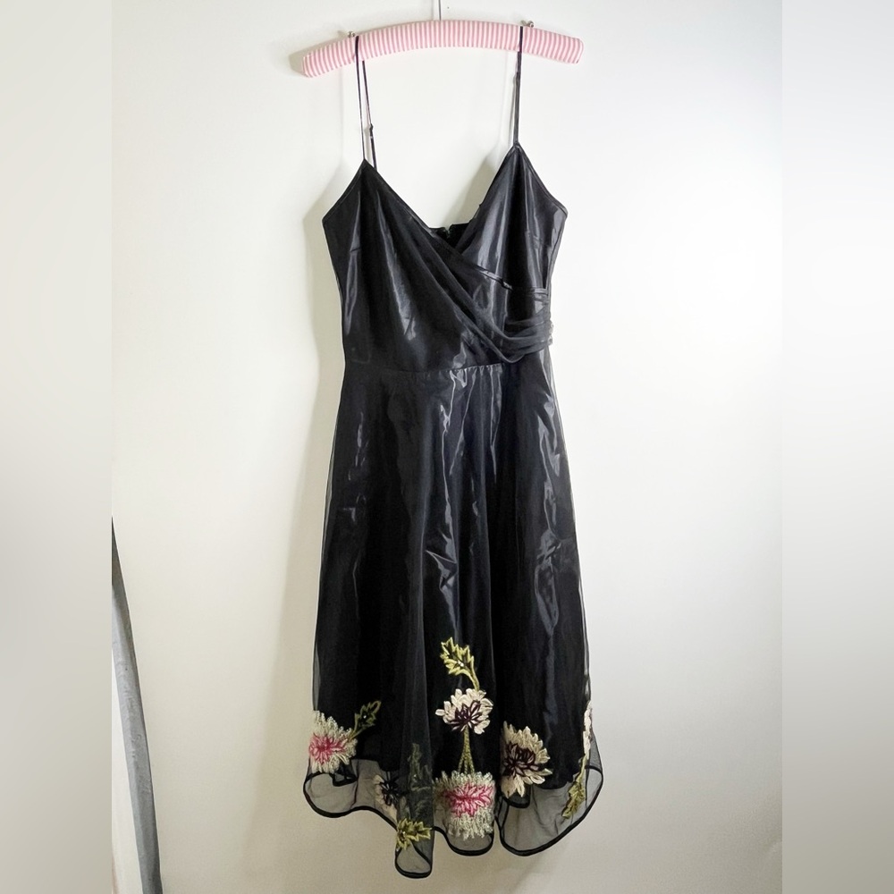 Betsey Johnson Dress vintage Y2K black applique tulle dress - Picture 3 of 16